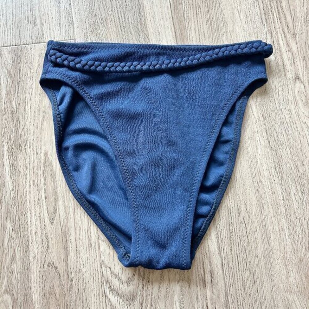 Robin Piccone Front Braided High Waisted Bikini Swim Bottom Size 6 NWOT